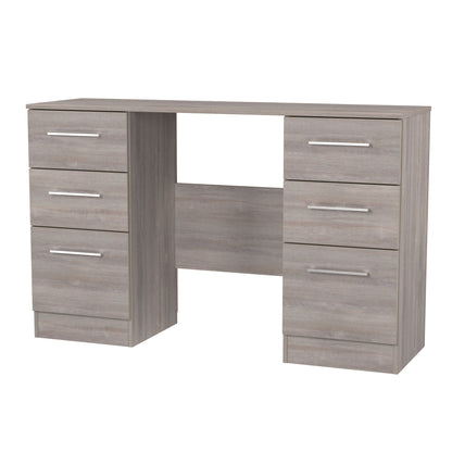 Worcester Desk Light Grey 6 Drawers 125cm