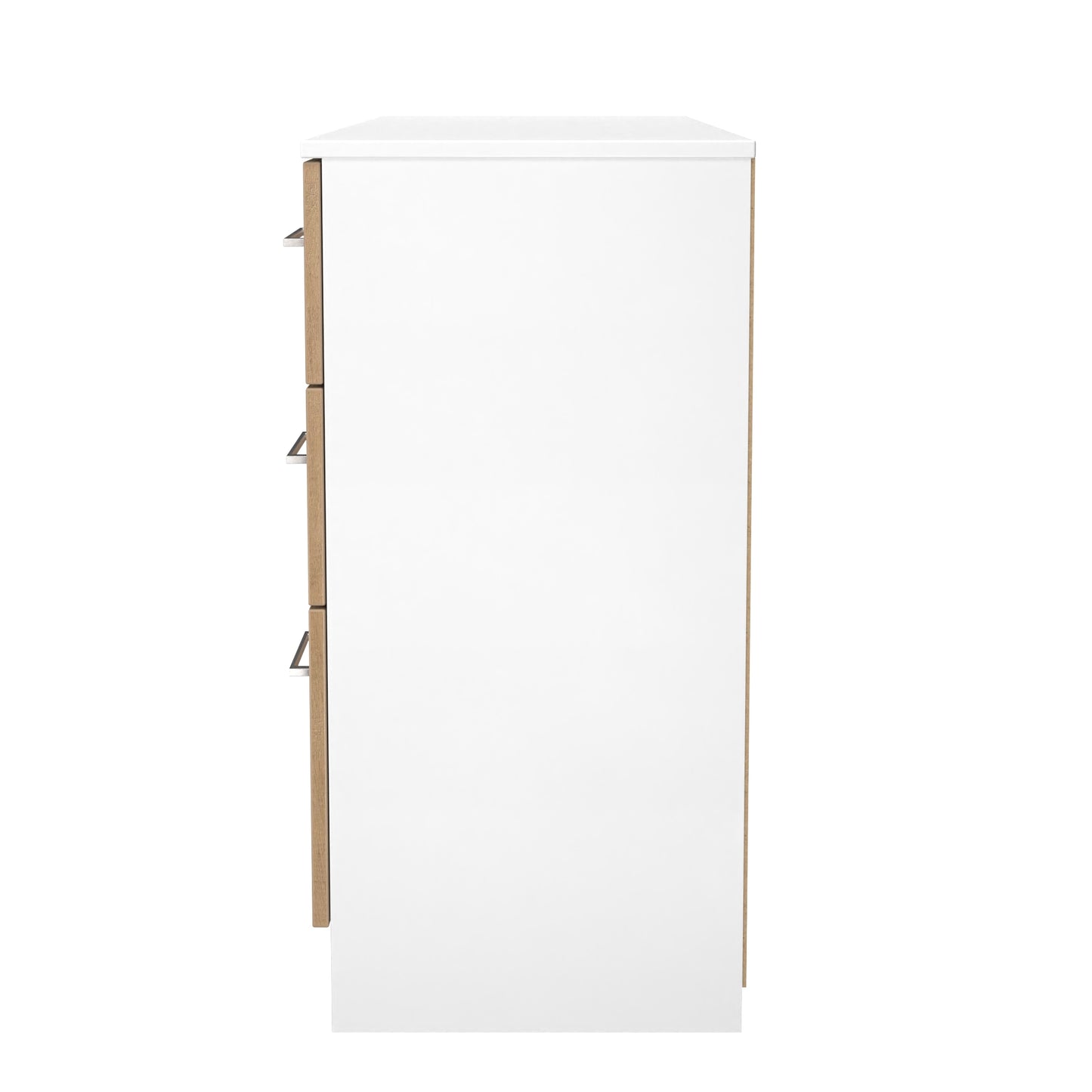 Worcester Desk White & Light Oak 6 Drawers 125cm