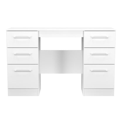 Worcester Desk White 6 Drawers 125cm