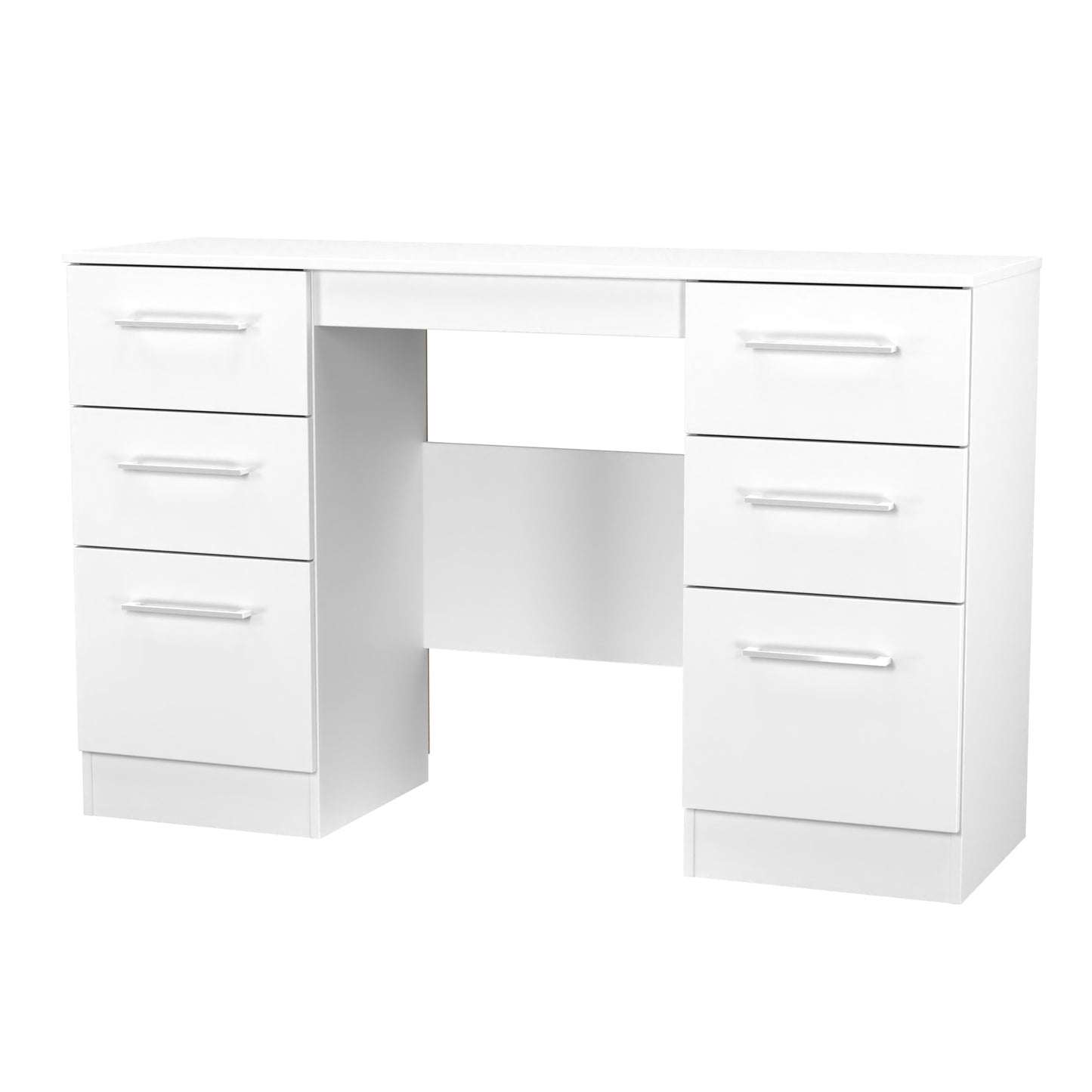 Worcester Desk White 6 Drawers 125cm