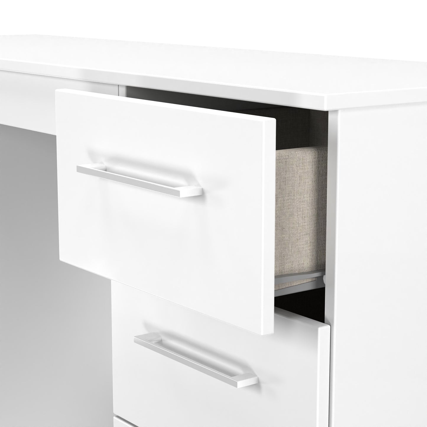 Worcester Desk White 6 Drawers 125cm