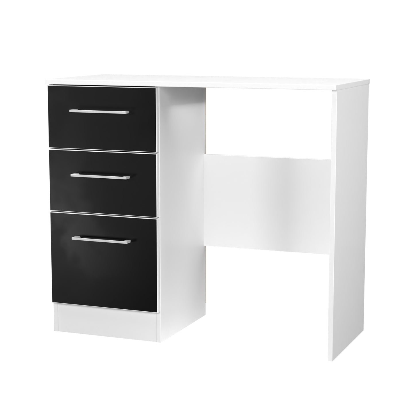 Worcester Desk Black & White 3 Drawers 90cm