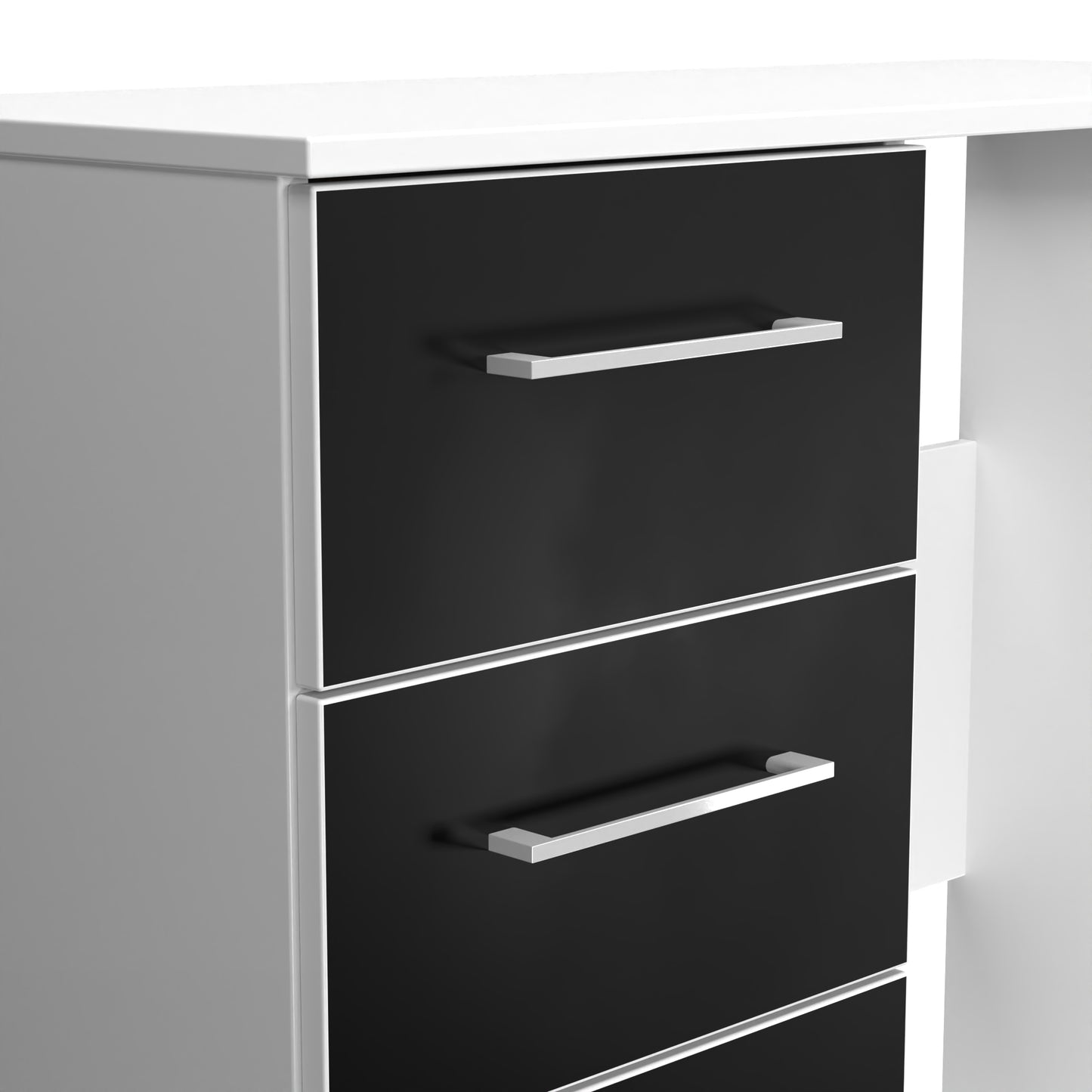 Worcester Desk Black & White 3 Drawers 90cm