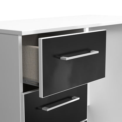 Worcester Desk Black & White 3 Drawers 90cm
