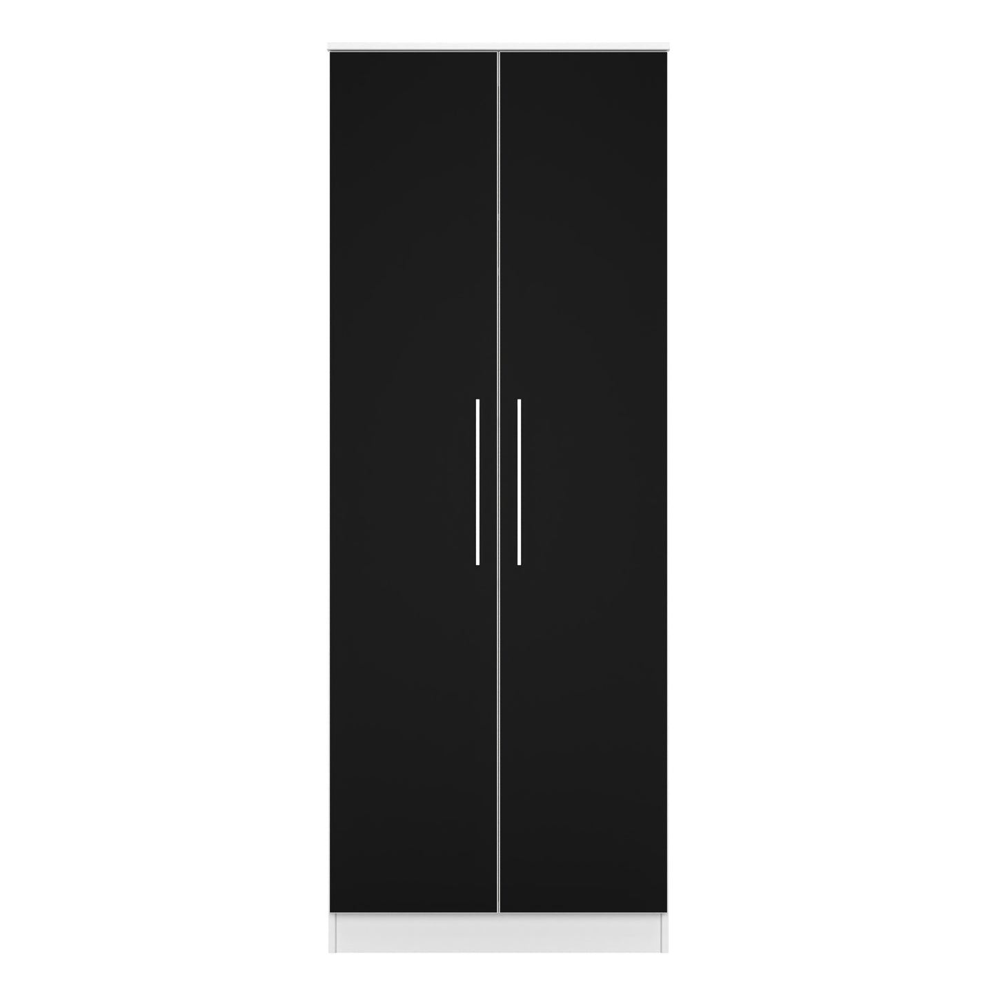 Worcester Tall Wardrobe Black & White 2 Doors 1 Shelf 74cm
