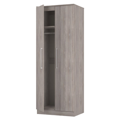 Worcester Tall Wardrobe Light Grey 2 Doors 1 Shelf 74cm