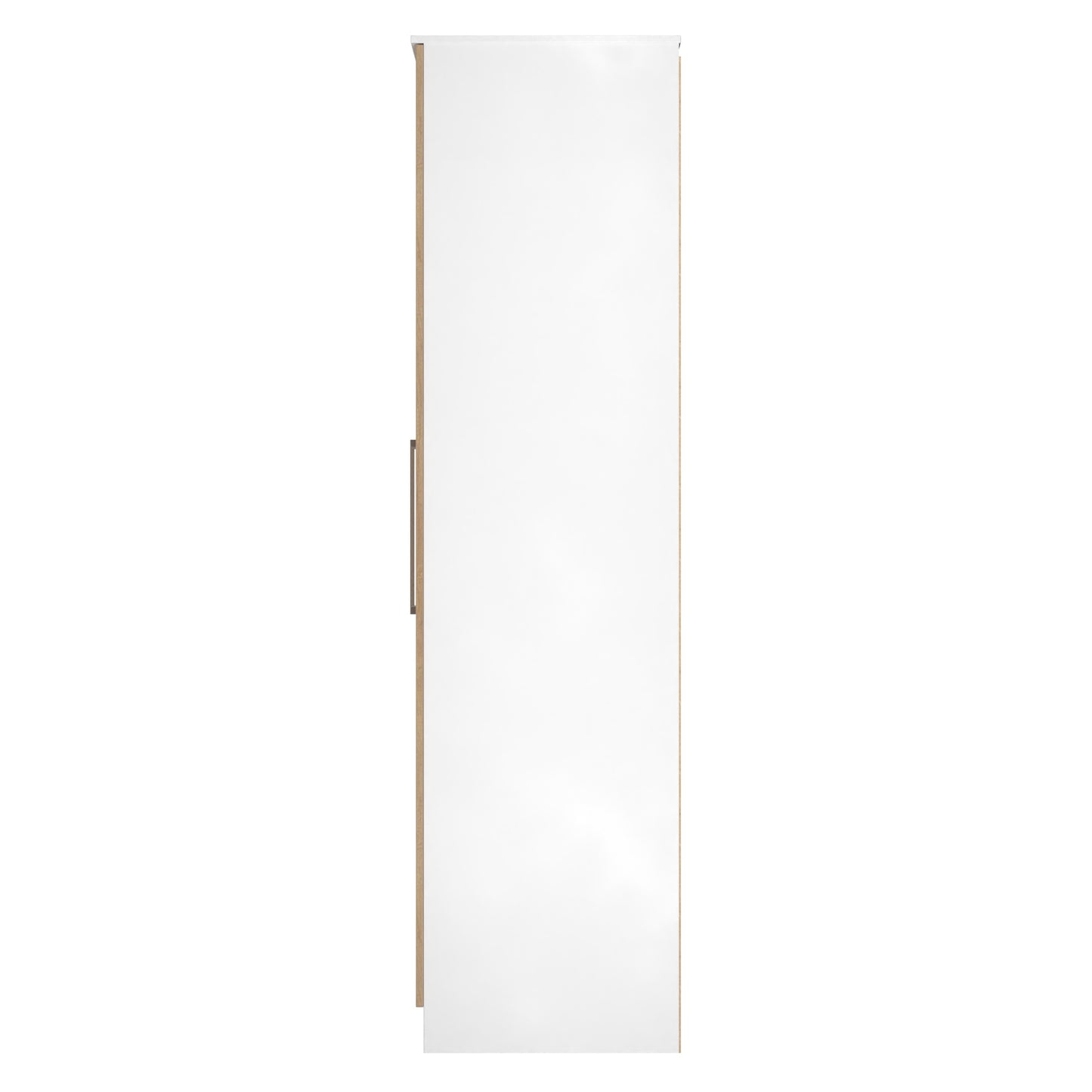 Worcester Tall Wardrobe White & Light Oak 2 Doors 1 Shelf 74cm