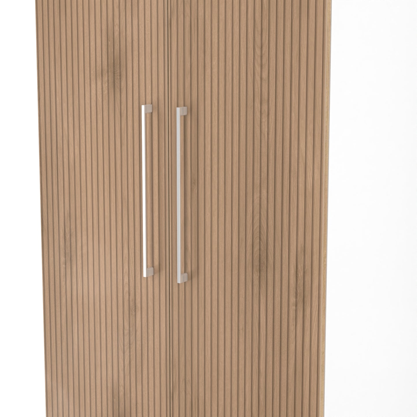 Worcester Tall Wardrobe White & Light Oak 2 Doors 1 Shelf 74cm