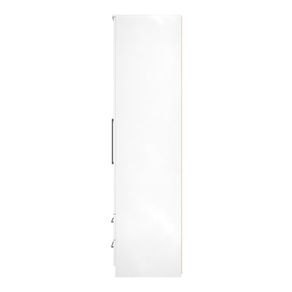 Worcester Tall Wardrobe Black & White 2 Doors 2 Drawers 74cm