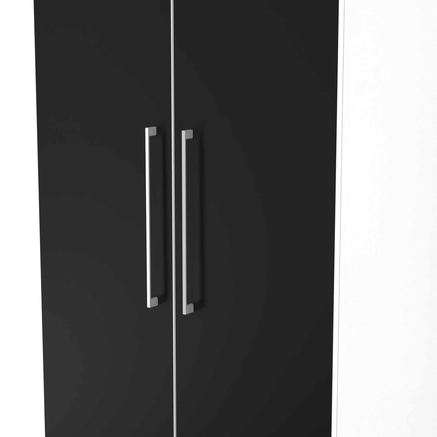 Worcester Tall Wardrobe Black & White 2 Doors 2 Drawers 74cm