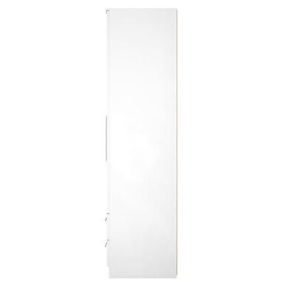 Worcester Tall Wardrobe White 2 Doors 2 Drawers 74cm