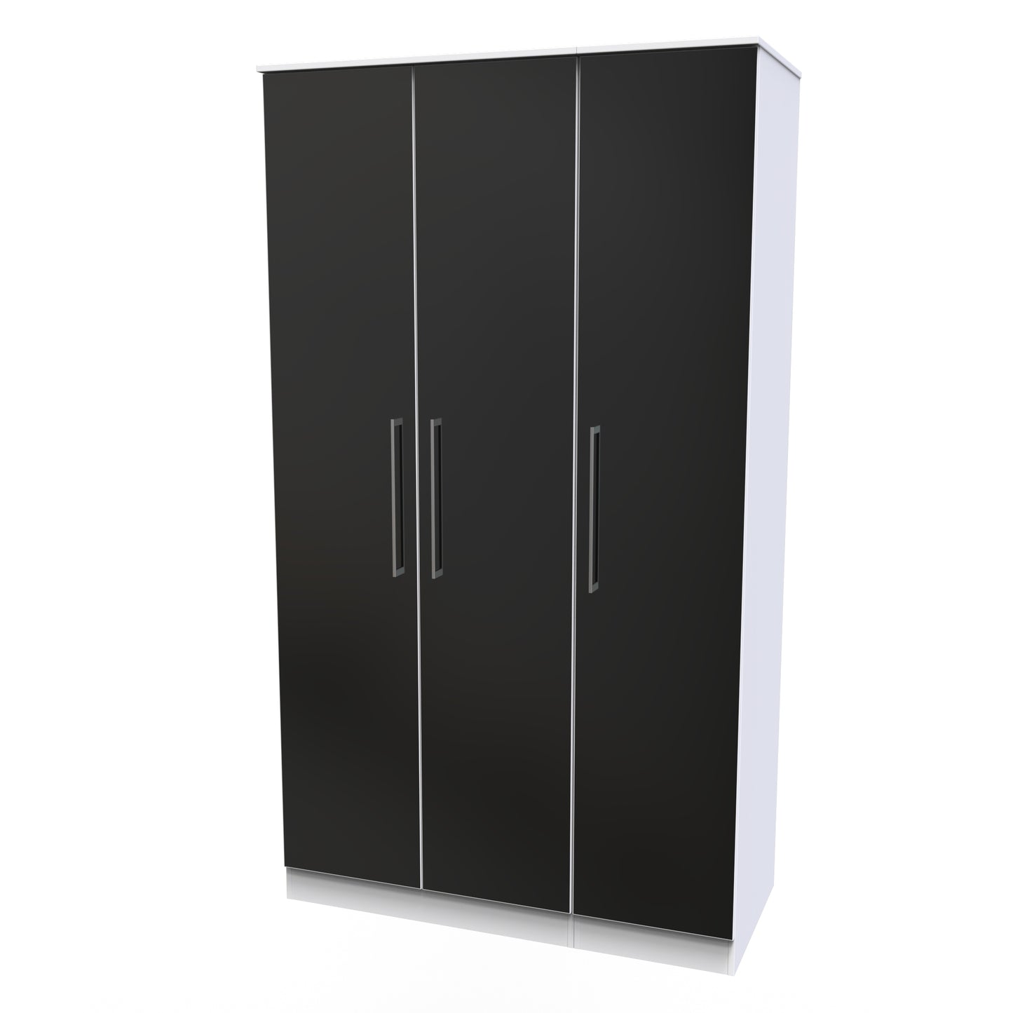 Worcester Tall Mirror Wardrobe Black & White 111cm