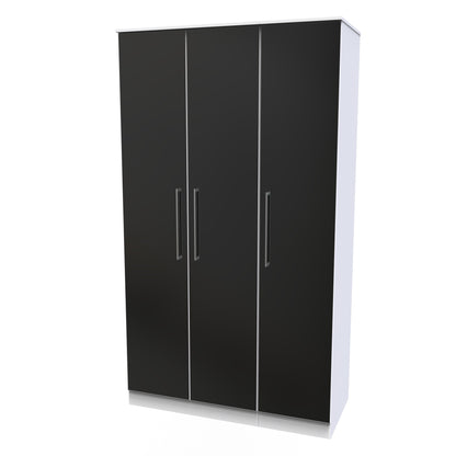Worcester Tall Mirror Wardrobe Black & White 111cm