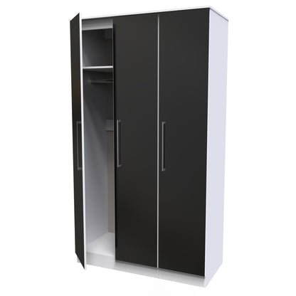 Worcester Tall Mirror Wardrobe Black & White 111cm