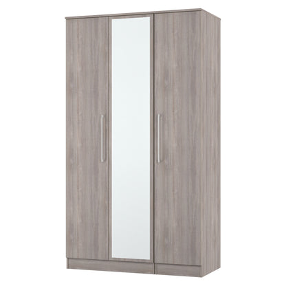 Worcester Tall Mirror Wardrobe Light Grey 111cm