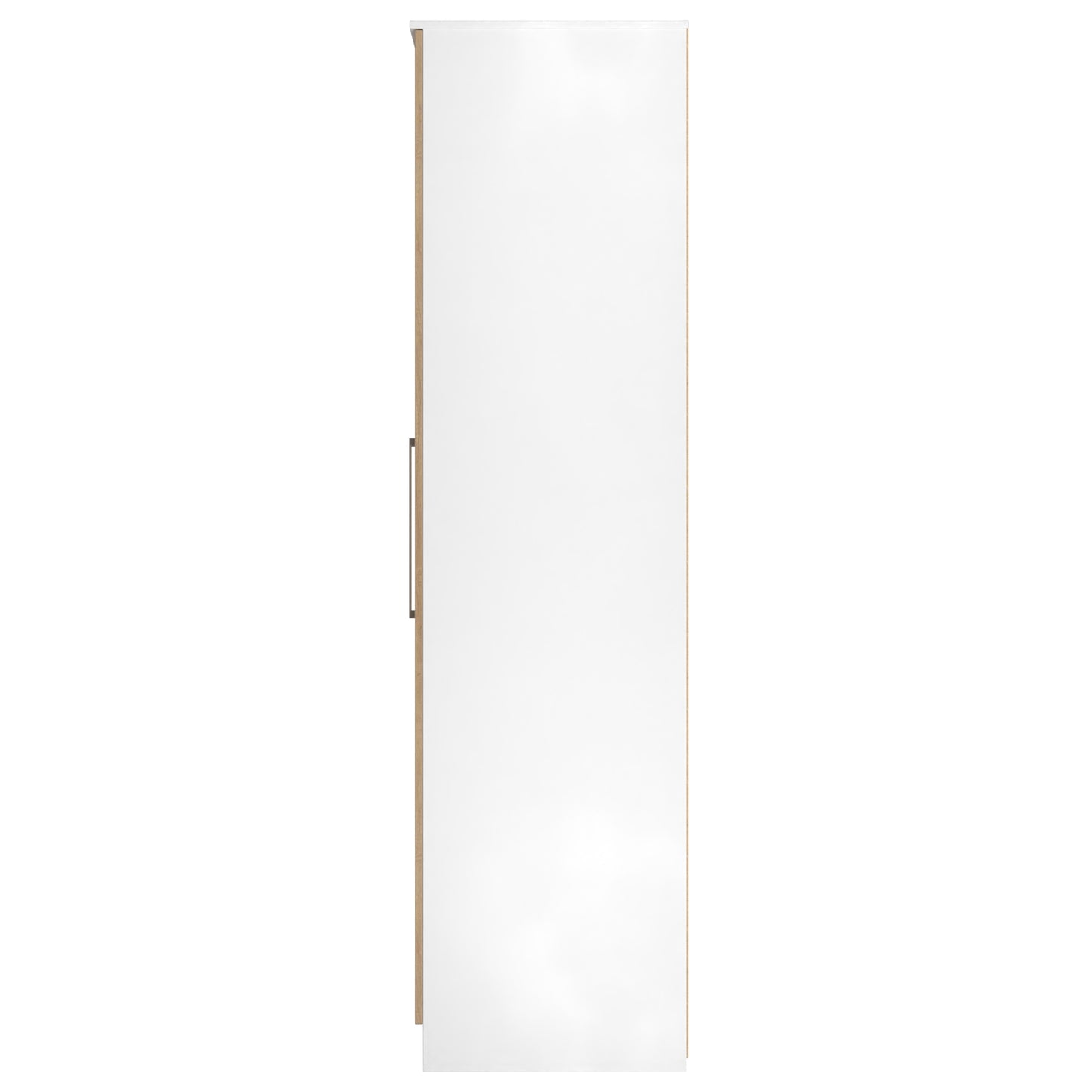 Worcester Tall Mirror Wardrobe White & Light Oak 111cm