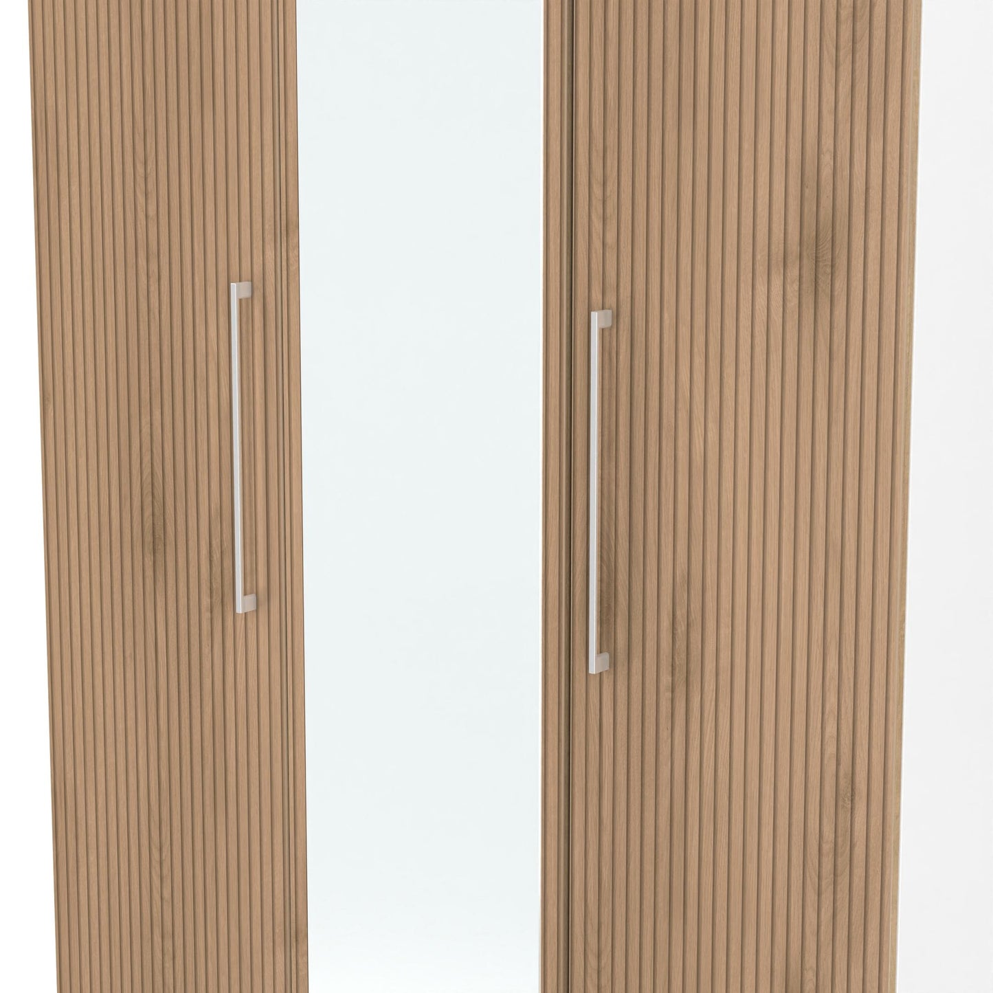 Worcester Tall Mirror Wardrobe White & Light Oak 111cm