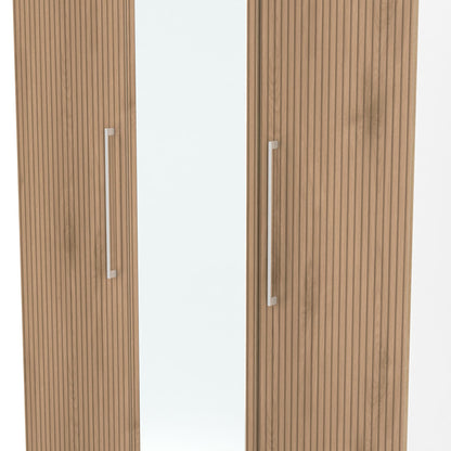 Worcester Tall Mirror Wardrobe White & Light Oak 111cm