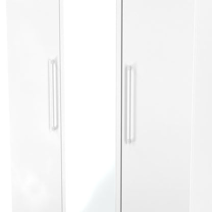 Worcester Tall Mirror Wardrobe White 111cm