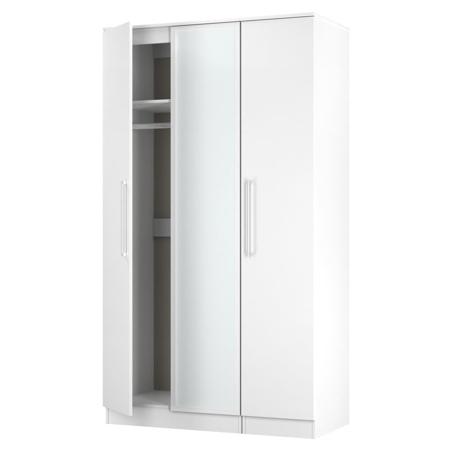 Worcester Tall Mirror Wardrobe White 111cm