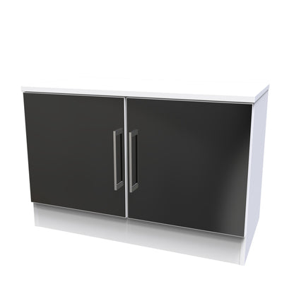 Worcester TV Unit Black & White 2 Doors 74cm