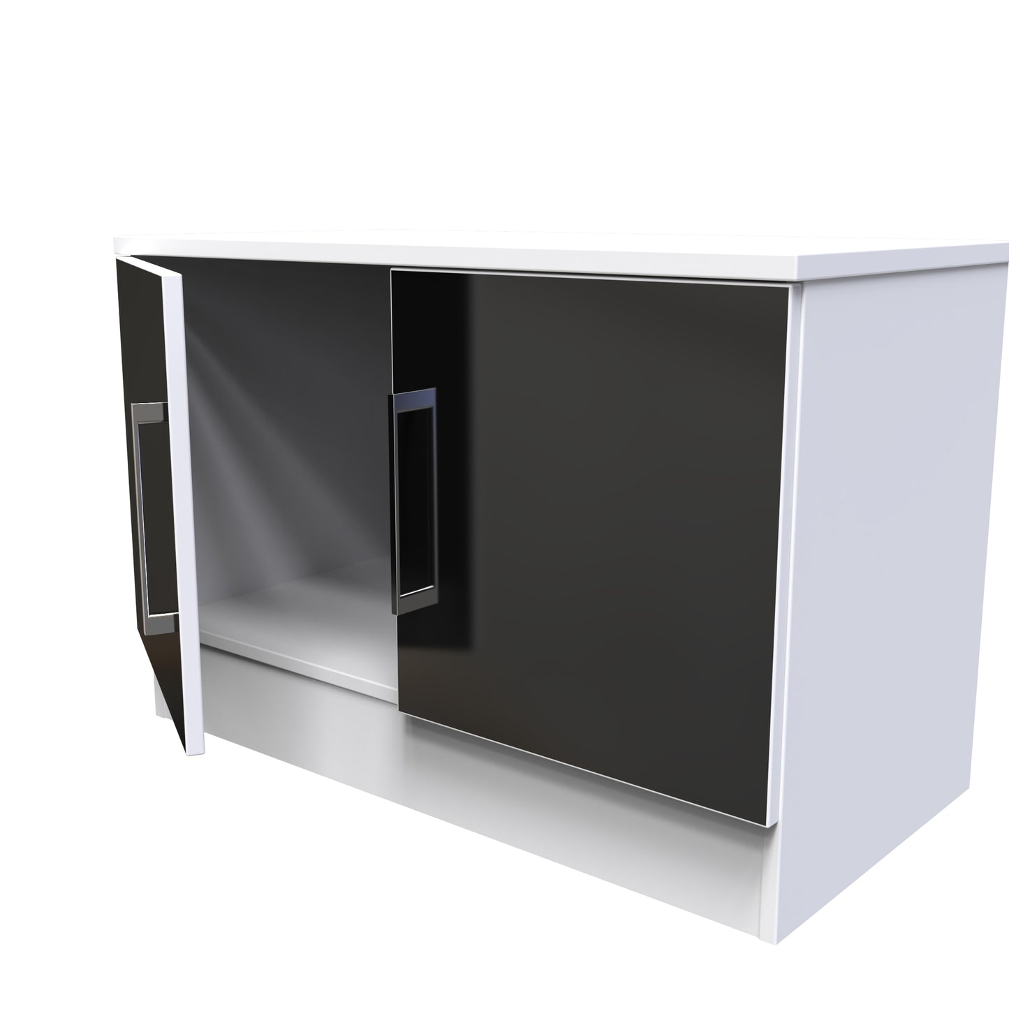 Worcester TV Unit Black & White 2 Doors 74cm