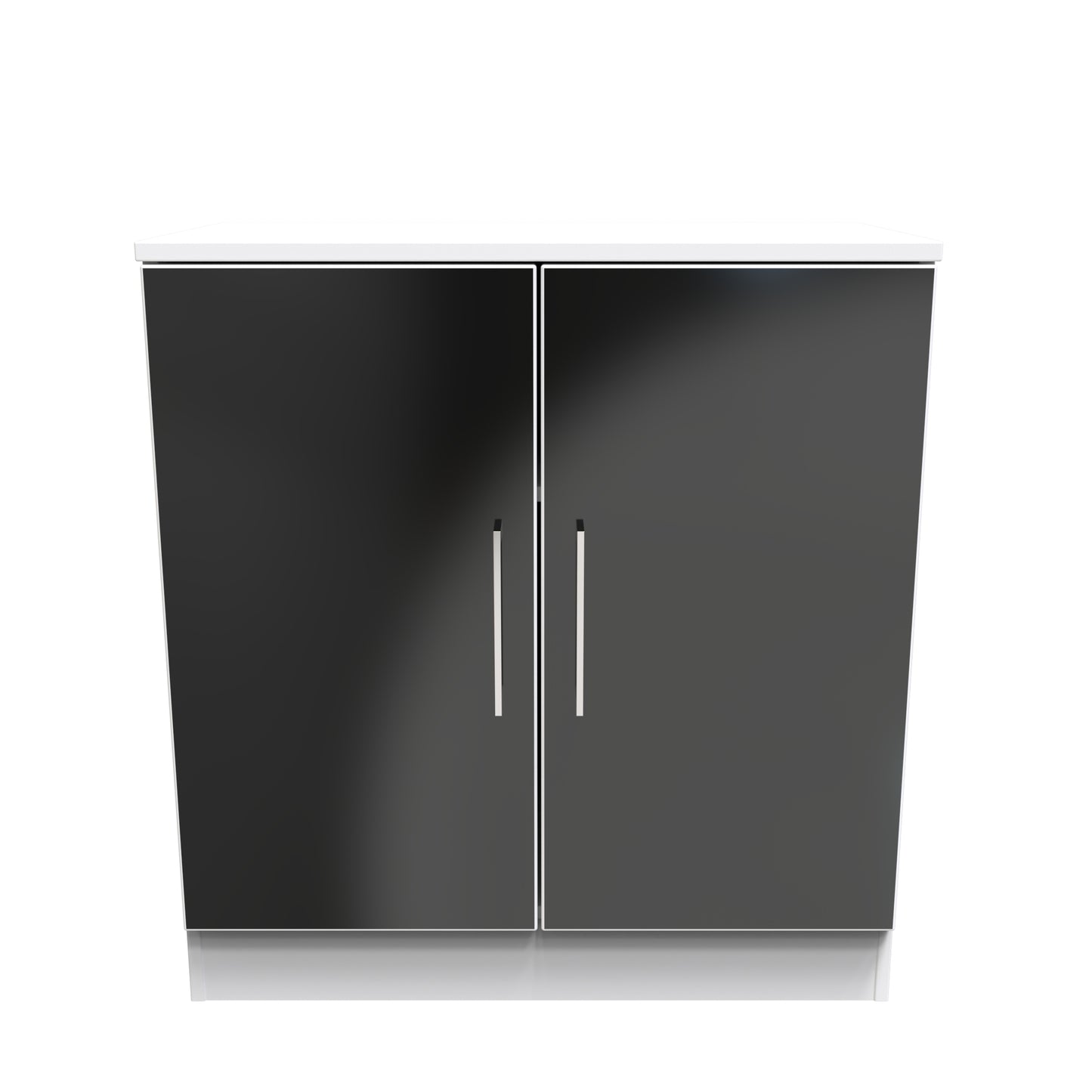 Worcester Cabinet Black & White 2 Doors 1 Shelf 74cm
