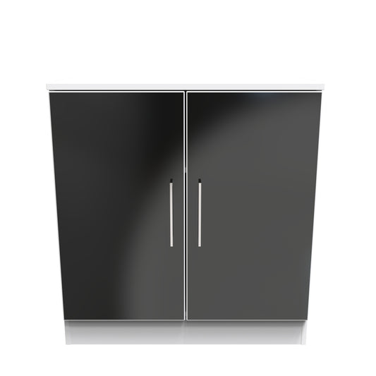 Worcester Cabinet Black & White 2 Doors 1 Shelf 74cm