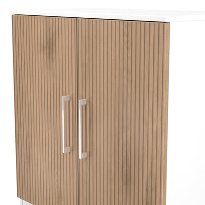 Worcester Cabinet White & Light Oak 2 Doors 1 Shelf 74cm