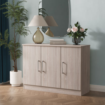 Worcester Large Sideboard Light Grey 3 Doors 1 Shelf 110cm