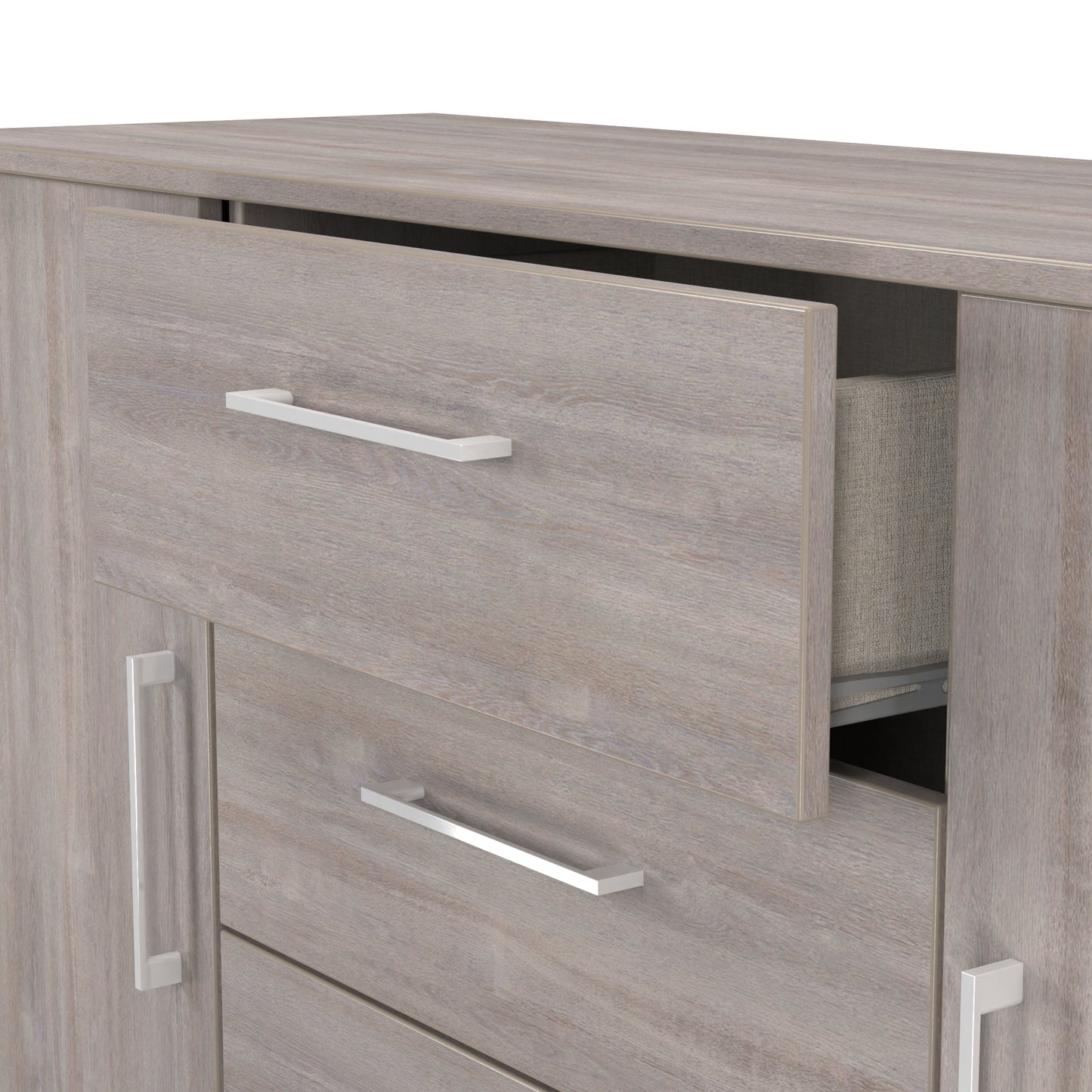 Worcester Large Sideboard Light Grey 2 Doors 2 Shelves 3 Drawers 126cm