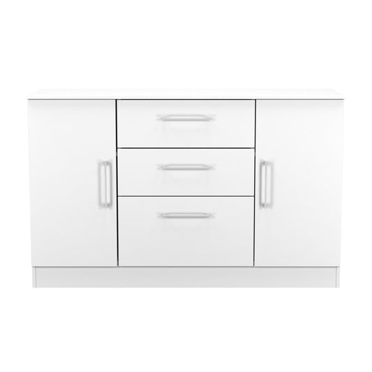 Worcester Large Sideboard White 2 Doors 2 Shelves 3 Drawers 126cm