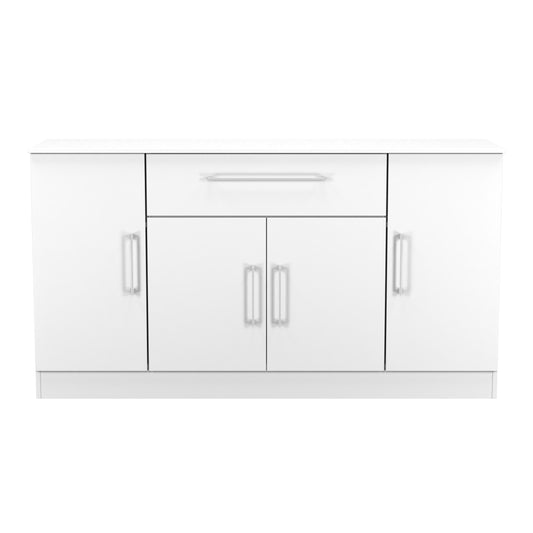 Worcester Large Sideboard White 4 Doors 2 Shelves 1 Drawer 144cm