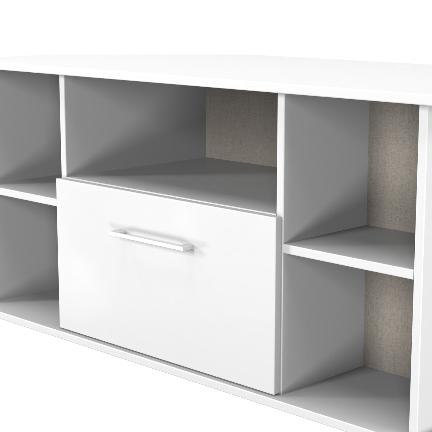 Worcester Corner Corner TV Unit White 5 Shelves 1 Drawer 110cm