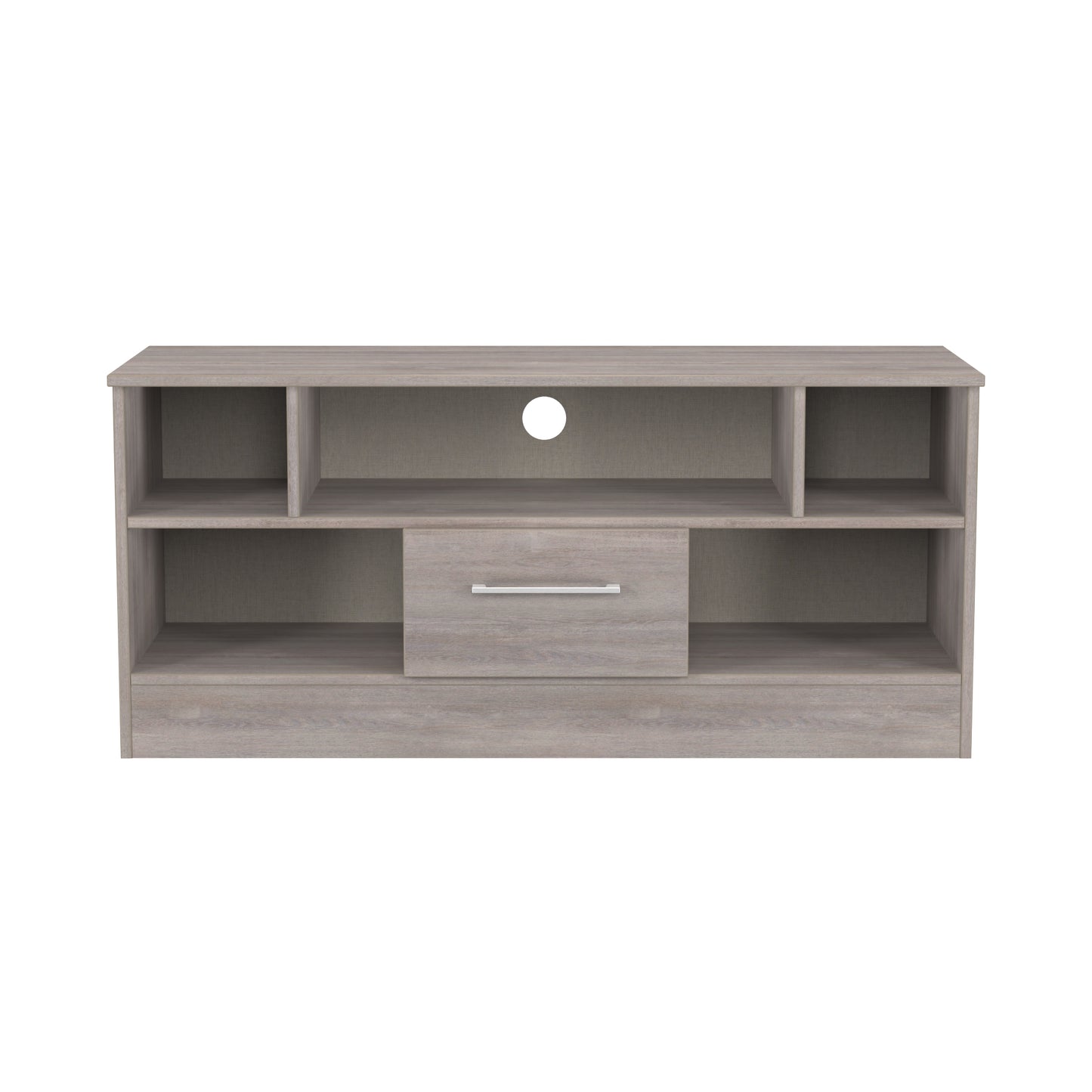 Worcester TV Unit Light Grey 5 Shelves 1 Drawer 110cm