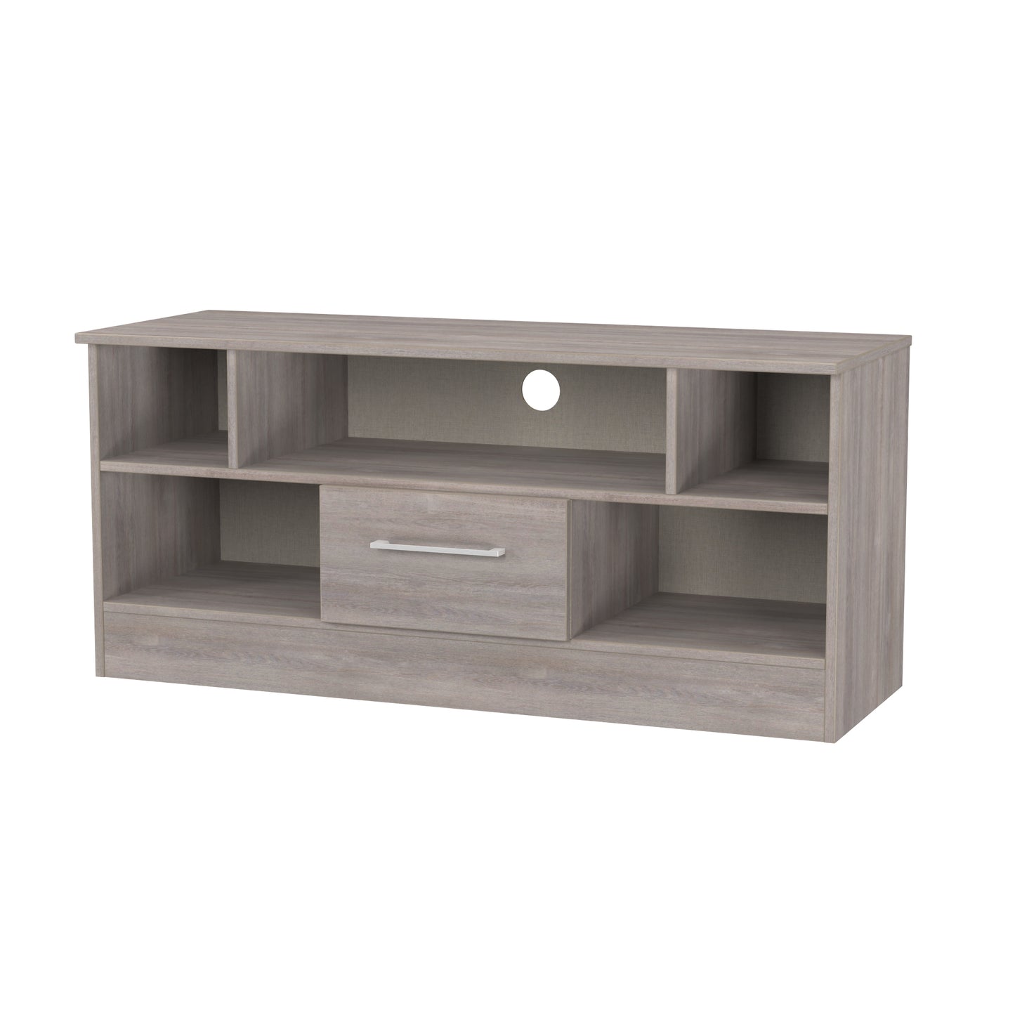 Worcester TV Unit Light Grey 5 Shelves 1 Drawer 110cm