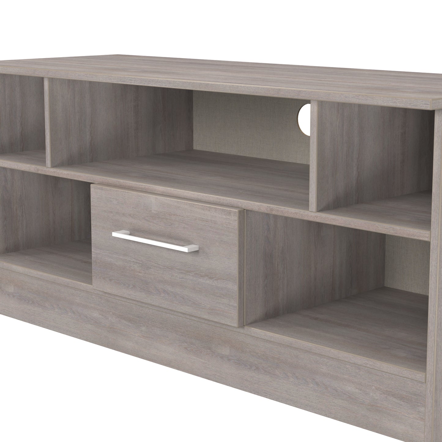 Worcester TV Unit Light Grey 5 Shelves 1 Drawer 110cm