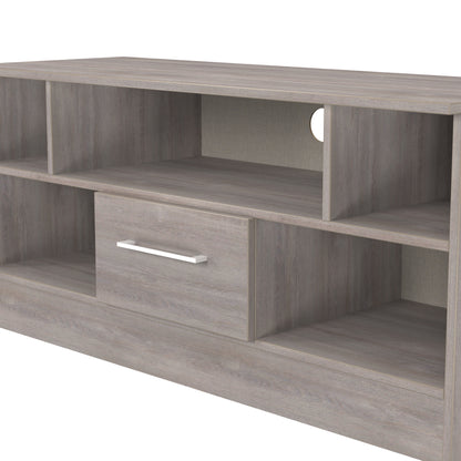 Worcester TV Unit Light Grey 5 Shelves 1 Drawer 110cm