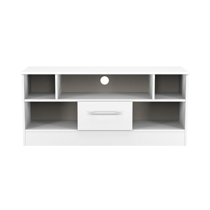 Worcester TV Unit White 5 Shelves 1 Drawer 110cm