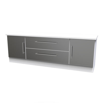 Worcester TV Unit Black & White 2 Drawers 2 Doors 144cm