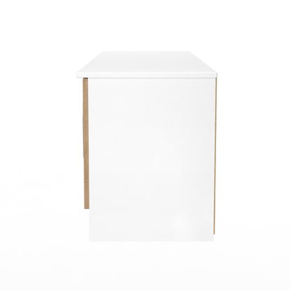 Worcester TV Unit White & Light Oak 2 Drawers 2 Doors 144cm