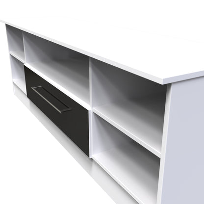 Worcester TV Unit Black & White 5 Shelves 1 Drawer 39cm