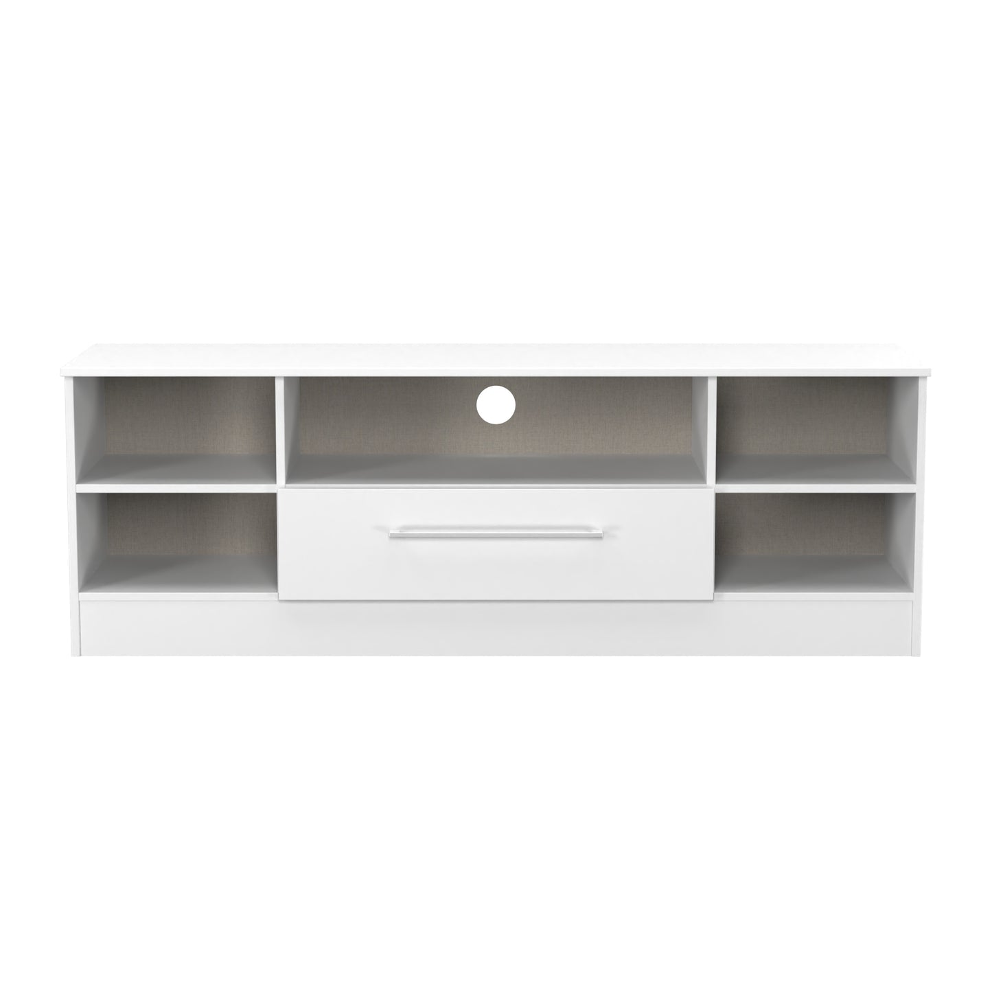 Worcester TV Unit White 5 Shelves 1 Drawer 39cm