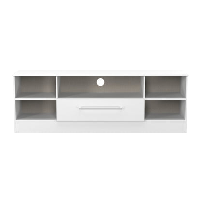 Worcester TV Unit White 5 Shelves 1 Drawer 39cm