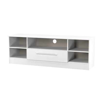 Worcester TV Unit White 5 Shelves 1 Drawer 39cm