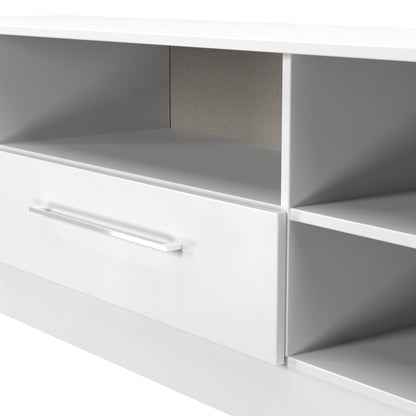Worcester TV Unit White 5 Shelves 1 Drawer 39cm