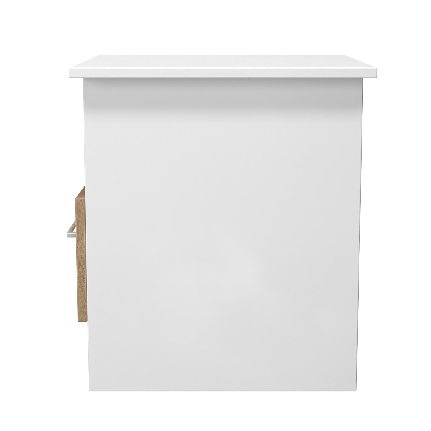 Worcester Side Table White & Light Oak 1 Shelf 1 Drawer 44cm