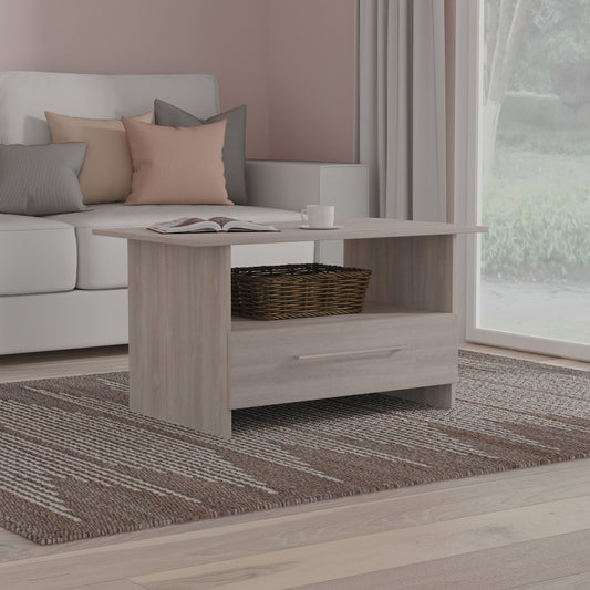 Worcester Coffee Table Light Grey 1 Shelf 1 Drawer 93cm