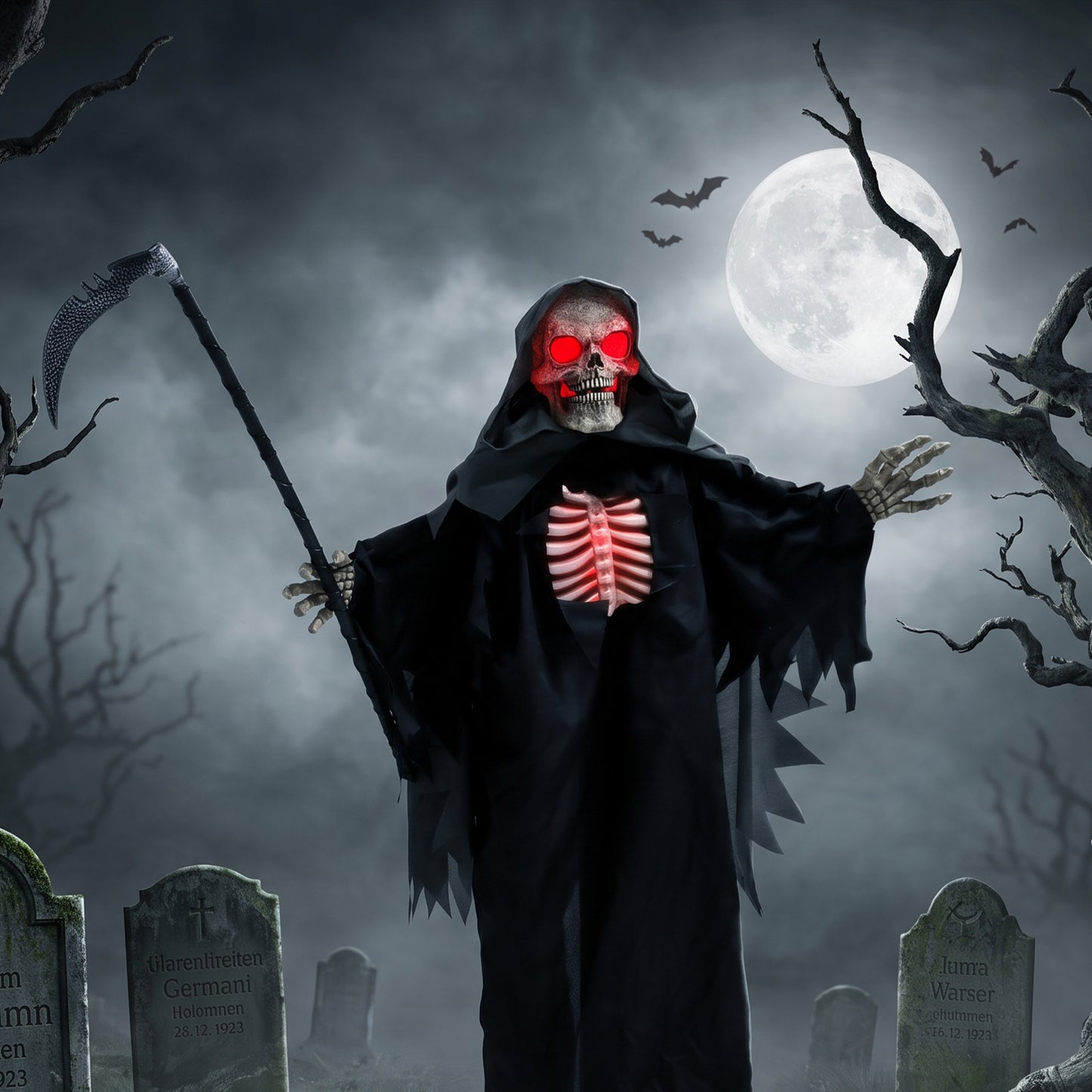 Animated Grim Reaper Halloween Decoration - 170cm
