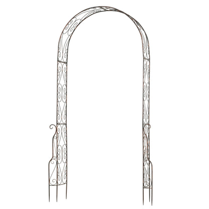 Metal Decorative Garden Rose Arch Arbour Trellis for Climbing Plants Support Archway Wedding Gate 120L x 30W x 226H cm